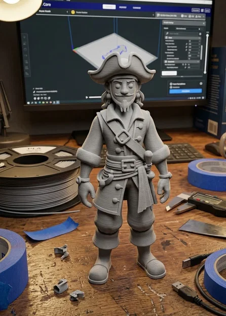 Mô hình cướp biển (Pirate) phong cách hoạt hình ấn tượng cho in 3D - Image 1