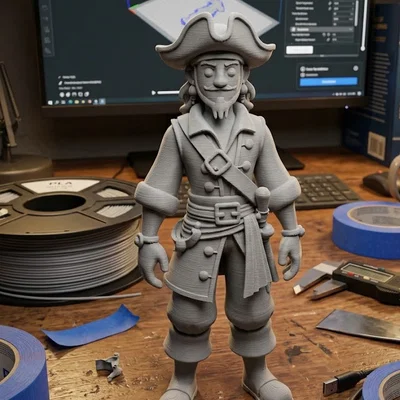 Mô hình cướp biển (Pirate) phong cách hoạt hình ấn tượng cho in 3D