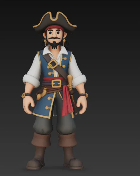 Mô hình cướp biển (Pirate) phong cách hoạt hình ấn tượng cho in 3D - Image 4