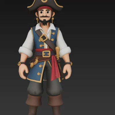 Mô hình cướp biển (Pirate) phong cách hoạt hình ấn tượng cho in 3D
