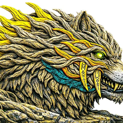 Mô hình 3D Branch-Crowned Wolf: Sói rừng kỳ bí cho bộ sưu tập