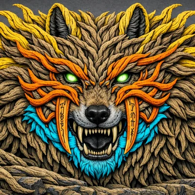 Mô hình 3D Branch-Crowned Wolf: Sói rừng kỳ bí cho bộ sưu tập