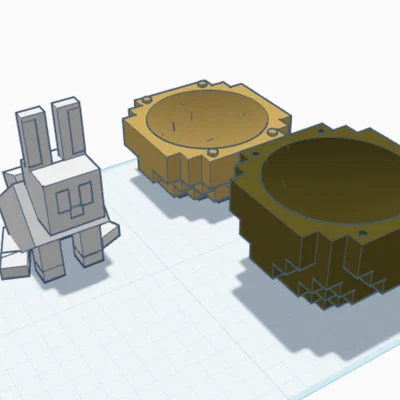 Mô hình trứng Phục sinh Minecraft với chú thỏ đáng yêu