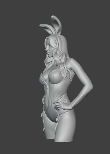 Mô hình tượng nữ gợi cảm tai thỏ (Sexy Bunny Girl Bust) file STL - Image 3
