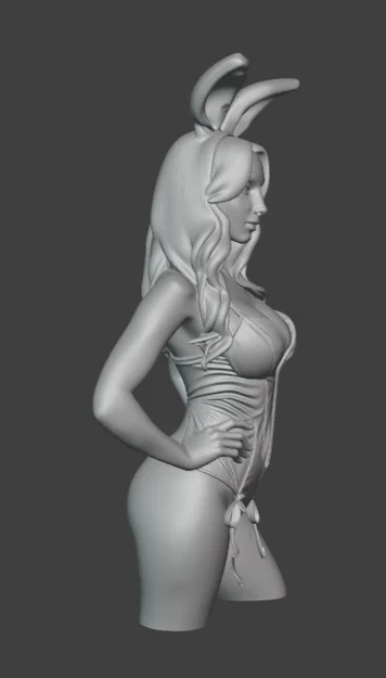 Mô hình tượng nữ gợi cảm tai thỏ (Sexy Bunny Girl Bust) file STL - Image 4