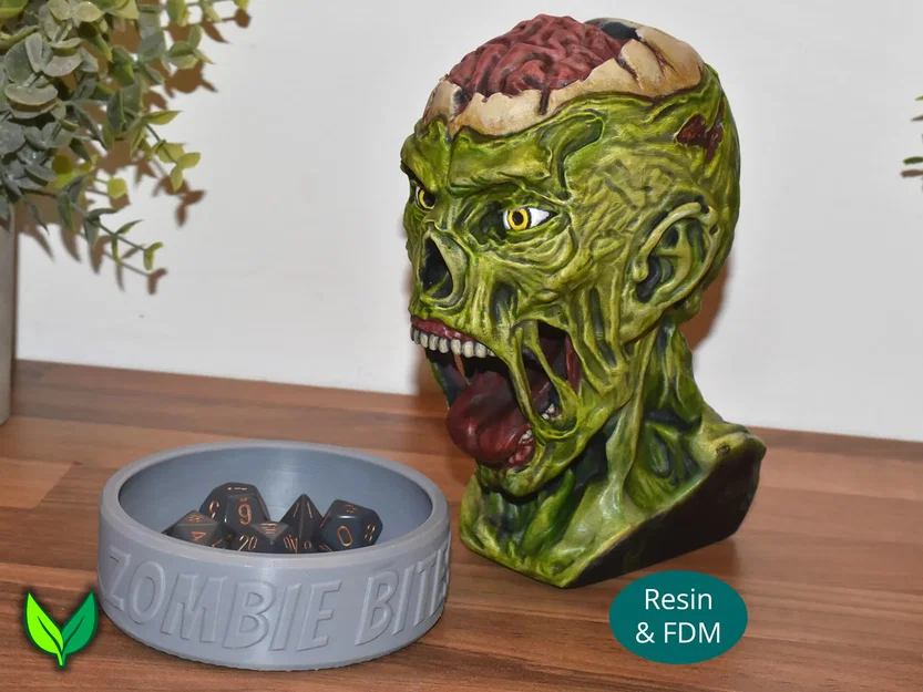 Tháp Tung Xúc Xắc Đầu Zombie – In Được Cho Cả Resin & FDM - Image 1