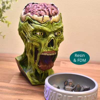 Tháp Tung Xúc Xắc Đầu Zombie – In Được Cho Cả Resin & FDM
