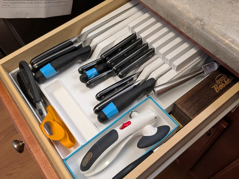 Khay cắm dao Gridfinity tinh chỉnh cho ngăn kéo nông - Image 1