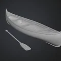 Mô hình thuyền độc mộc Wooden Canoe cổ điển - File in 3D chất lượng - Thumbnail 1