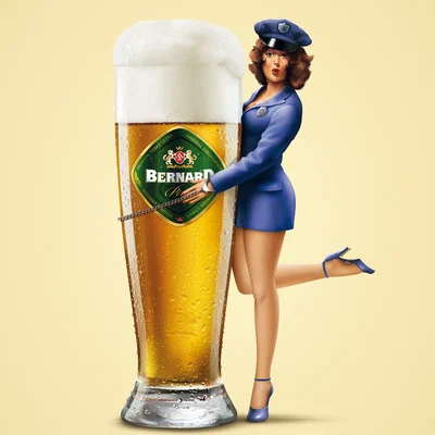 Mô hình 3D Badge and Brew: Cô nàng cảnh sát quyến rũ và ly bia