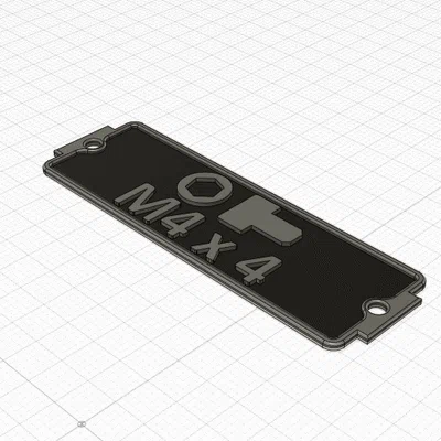 Nhãn hộp Gridfinity Multicolor cho ốc lục giác chìm M2 đến M20