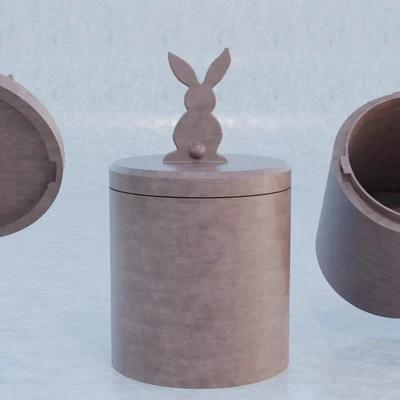 Hũ Đựng Quà Easter Bunny Có Khóa Xoay