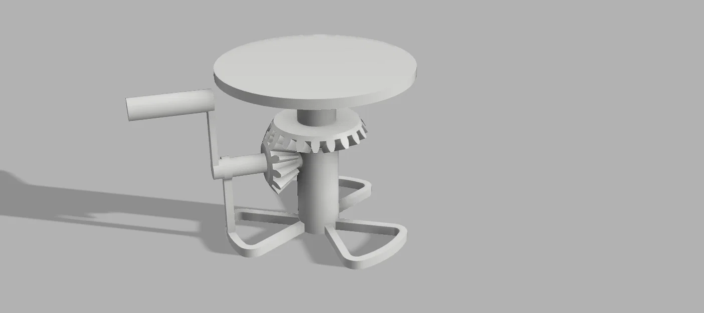 Bàn xoay trưng bày mô hình 3D cơ học có tay quay - Image 1