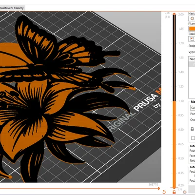 Mẫu in 3D Tranh treo tường Cánh bướm và Hoa ly nghệ thuật