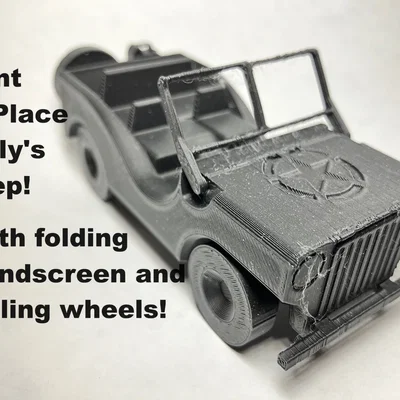Willy's Jeep in-place (Print-In-Place) – Kính chắn gió gập được
