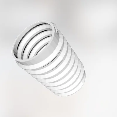 Khớp nối ren ống hút bụi 2.5 inch in 3D (2.5 inch threaded connector)