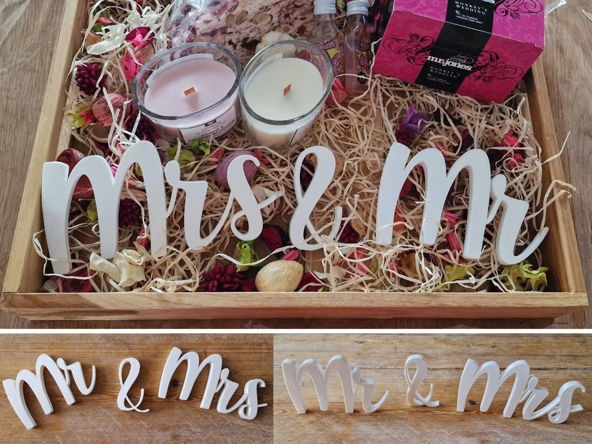 Wedding Mr & Mrs - Bảng chữ trang trí quà cưới - Image 1