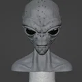 Mô hình tượng bán thân người ngoài hành tinh Grey Alien Bust 3D - Thumbnail 2