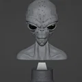 Mô hình tượng bán thân người ngoài hành tinh Grey Alien Bust 3D - Thumbnail 3