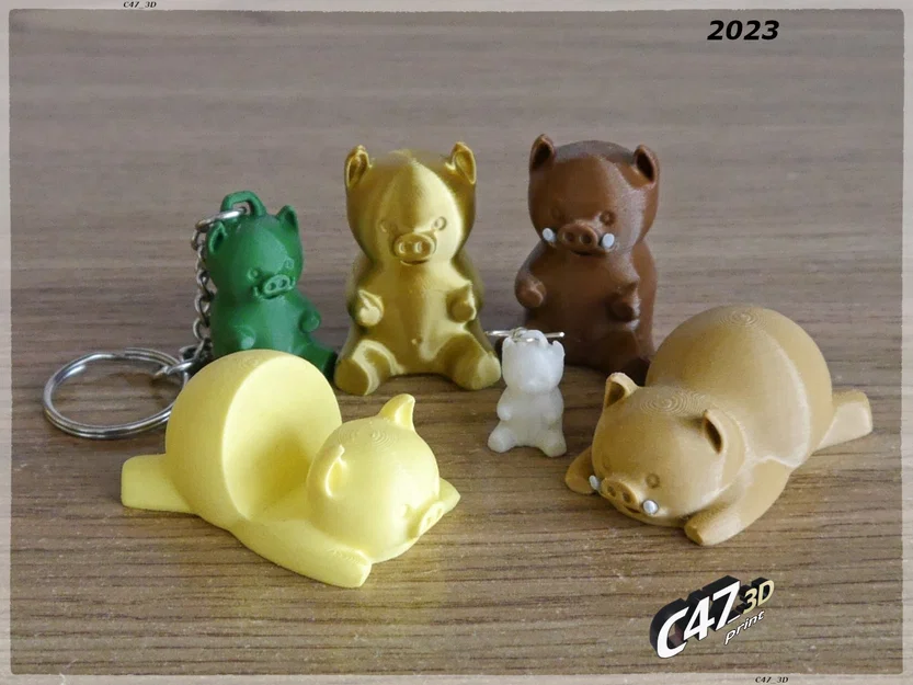 Piggy Set – Bộ Heo Mini & Boar (Phone Stand/Keyring/Earrings) - Image 2