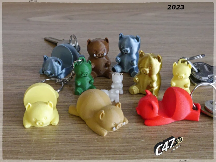 Piggy Set – Bộ Heo Mini & Boar (Phone Stand/Keyring/Earrings) - Image 5