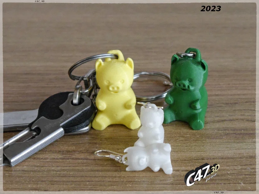 Piggy Set – Bộ Heo Mini & Boar (Phone Stand/Keyring/Earrings) - Image 9