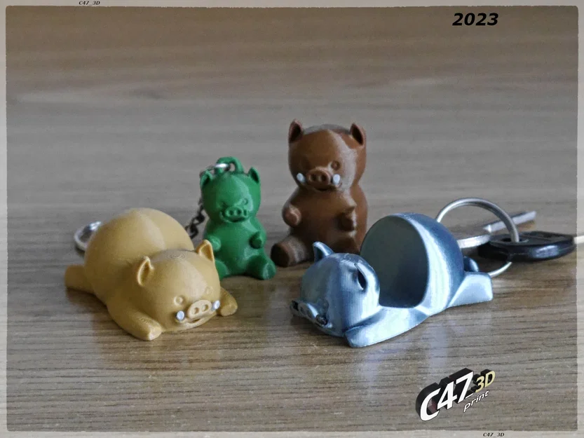 Piggy Set – Bộ Heo Mini & Boar (Phone Stand/Keyring/Earrings) - Image 10