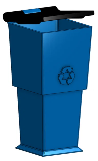 Thùng rác/Container xếp gọn (Print-in-Place) có nắp - Image 2