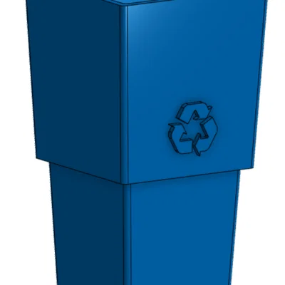 Thùng rác/Container xếp gọn (Print-in-Place) có nắp