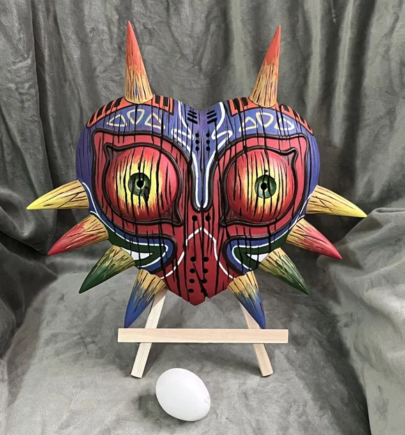 Majoras Mask Wood Grain Large Size – Mặt nạ Majora vân gỗ khổ lớn - Image 1