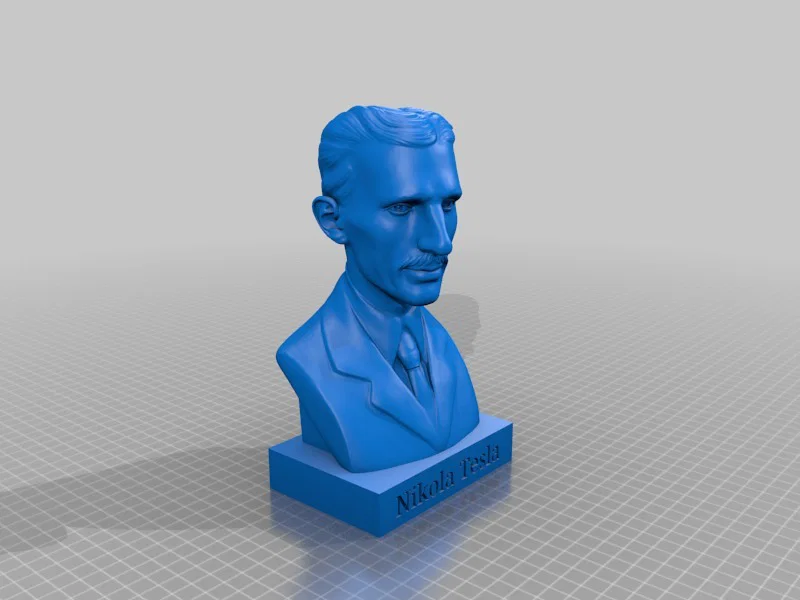 Tượng bán thân Tesla kèm bệ nhỏ có chú thích - Image 2
