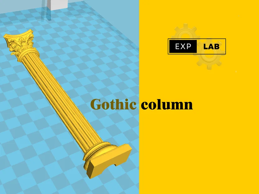 Mô hình cột kiến trúc Gothic 01 (Gothic column 01) cho kiến trúc sư - Image 3