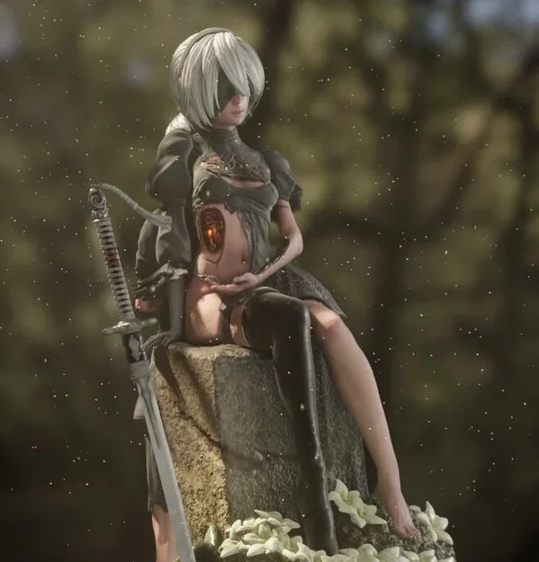 Mô hình Nier Automata 2B Figure (cao ~17cm) để in 3D - Image 1