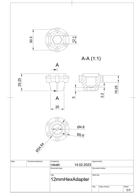 Adapter Hex 12mm Pro-Line 6x30 cho Robak | ProLine - Image 2
