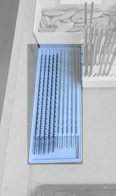 Khay Gridfinity 5x2 để lưỡi cưa lọng siêu dài (flat) – tối đa 20cm - Image 1