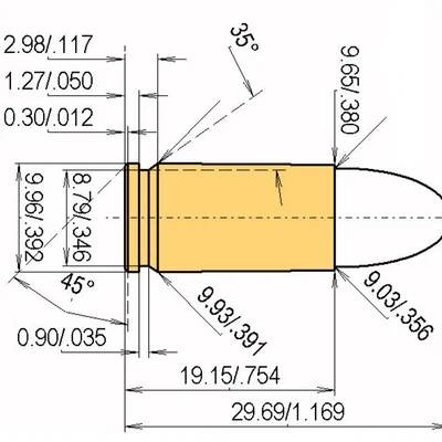 Mô hình viên đạn 9mm Dummy Round: File 3D in ấn chuẩn xác