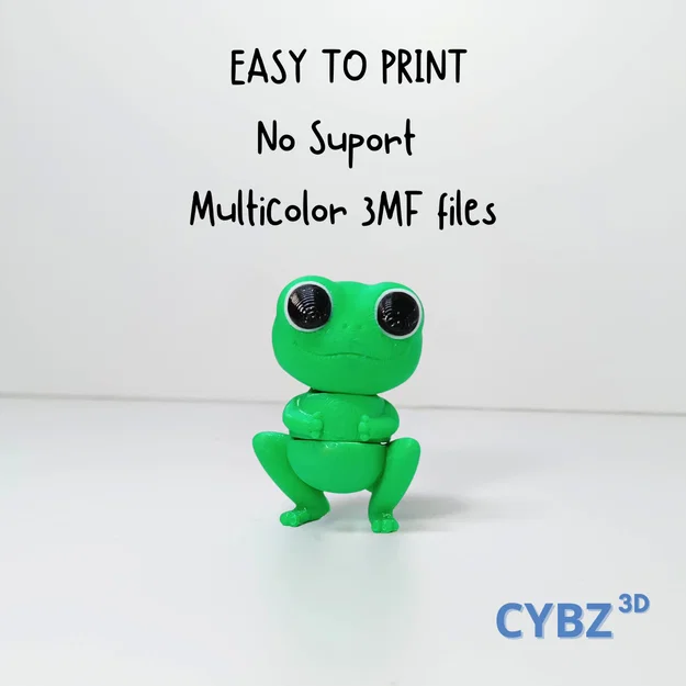Ếch Nhỏ Cute Articulated (Flexi) – Có 3MF, In-place, Kèm Keychain - Image 1