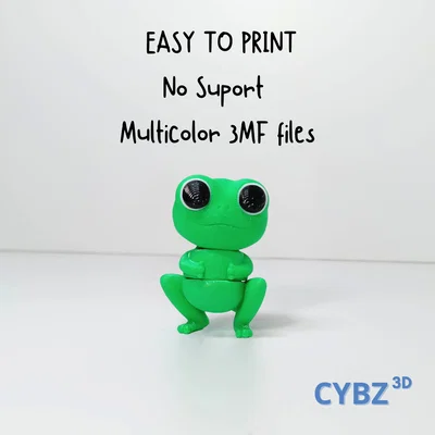 Ếch Nhỏ Cute Articulated (Flexi) – Có 3MF, In-place, Kèm Keychain