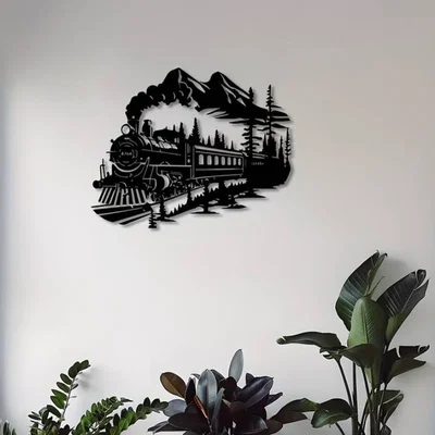 Tranh treo tường đầu tàu hơi nước phong cách Bohemian cho không gian sống