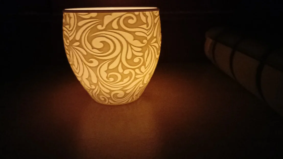 Đèn ngủ Lithophane in 3D họa tiết hoa văn tinh xảo - Image 2