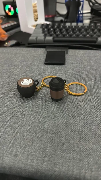Móc khóa hình ly cà phê (Coffee Cup Keychains) in 3D siêu cute - Image 1