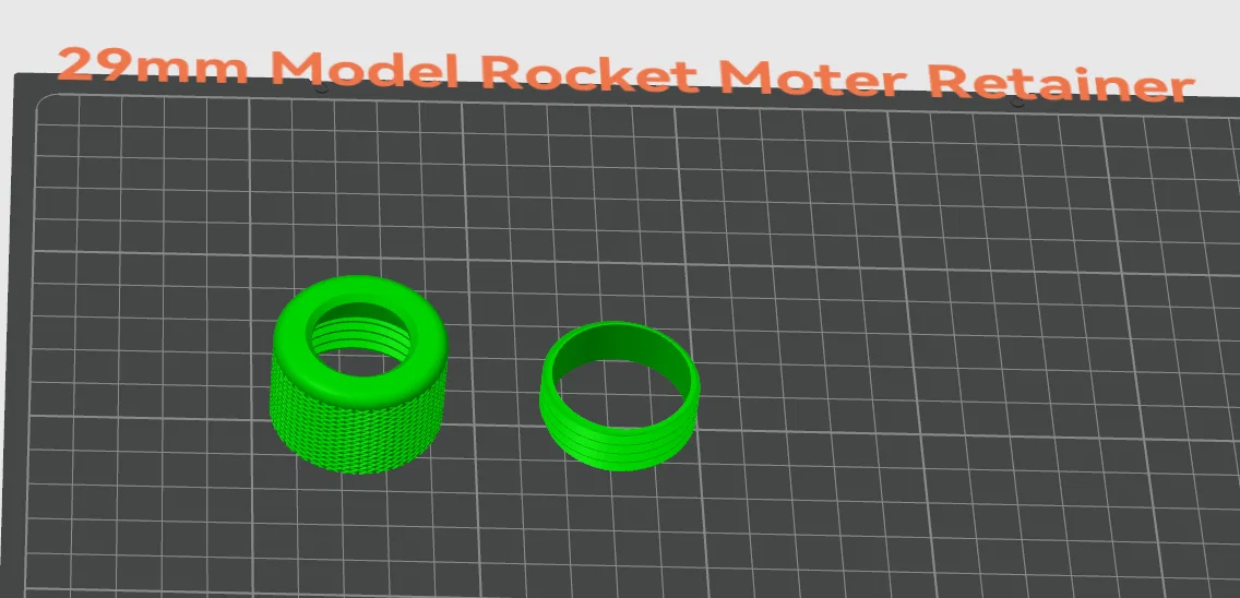 Nắp và vòng retainer động cơ 29mm cho model rocket - Image 1