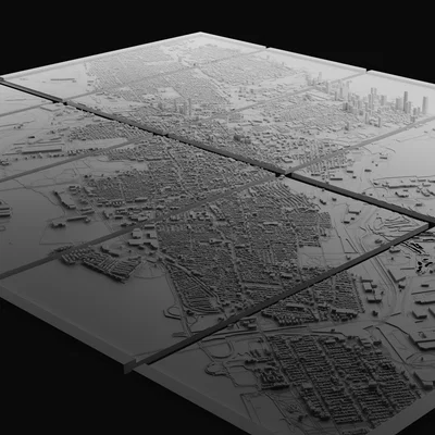 Mô hình bản đồ 3D chi tiết thành phố Jersey City (10 mảnh ghép)
