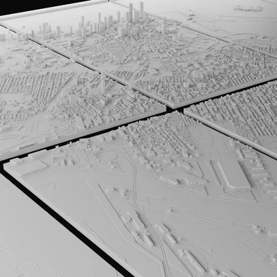 Mô hình bản đồ 3D chi tiết thành phố Jersey City (10 mảnh ghép)