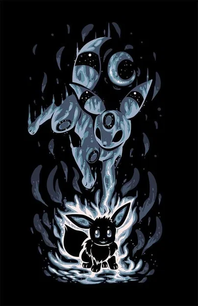 Tranh Hueforge Eevee/Umbreon Evolution (STL) - Image 1