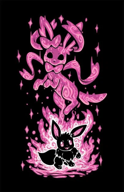 Tranh Hueforge Eevee/Sylveon Evolution (STL) - Image 1