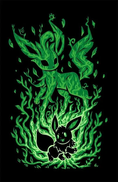 Tranh Hueforge Eevee/Leafeon Evolution (STL) - Image 1