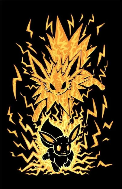 Tranh Hueforge Eevee/Jolteon Evolution (STL) - Image 1