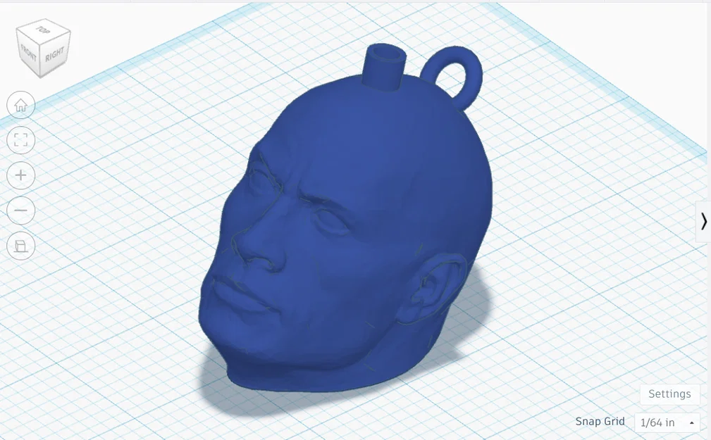 Mẫu 3D còi thổi hình đầu The Rock độc đáo kèm móc khóa - Image 1