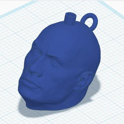 Mẫu 3D còi thổi hình đầu The Rock độc đáo kèm móc khóa